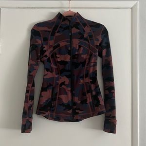 Lulu Lemon Define Jacket- maroon/black/navy blue camo